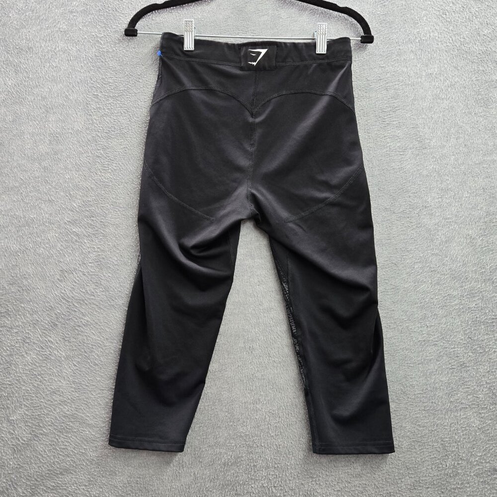 Gymshark Women Activewear Pants S Black Graphic Print Performance Crop Legging - Picture 7 of 10